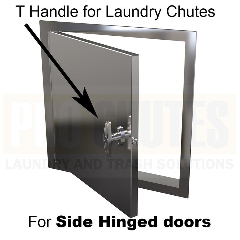 Pro Chutes مقبض T لصندوق القمامة Pro Chutes - مزلاج باب بنمط عمود V للأبواب المفصلية السفلية وأبواب الغسيل. قطع غيار متوافقة عالمياً من نوع هاف مون من ميدلاند. - Image 5